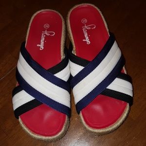 Flamingos Shoes, navy and white